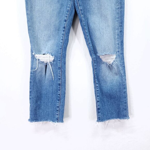 Mother Womens The Looker Ankle Fray Jeans 27 Stretch Mid Rise Distress Raw Hem - Picture 16 of 16